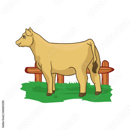 cartoon heifer is in the paddock