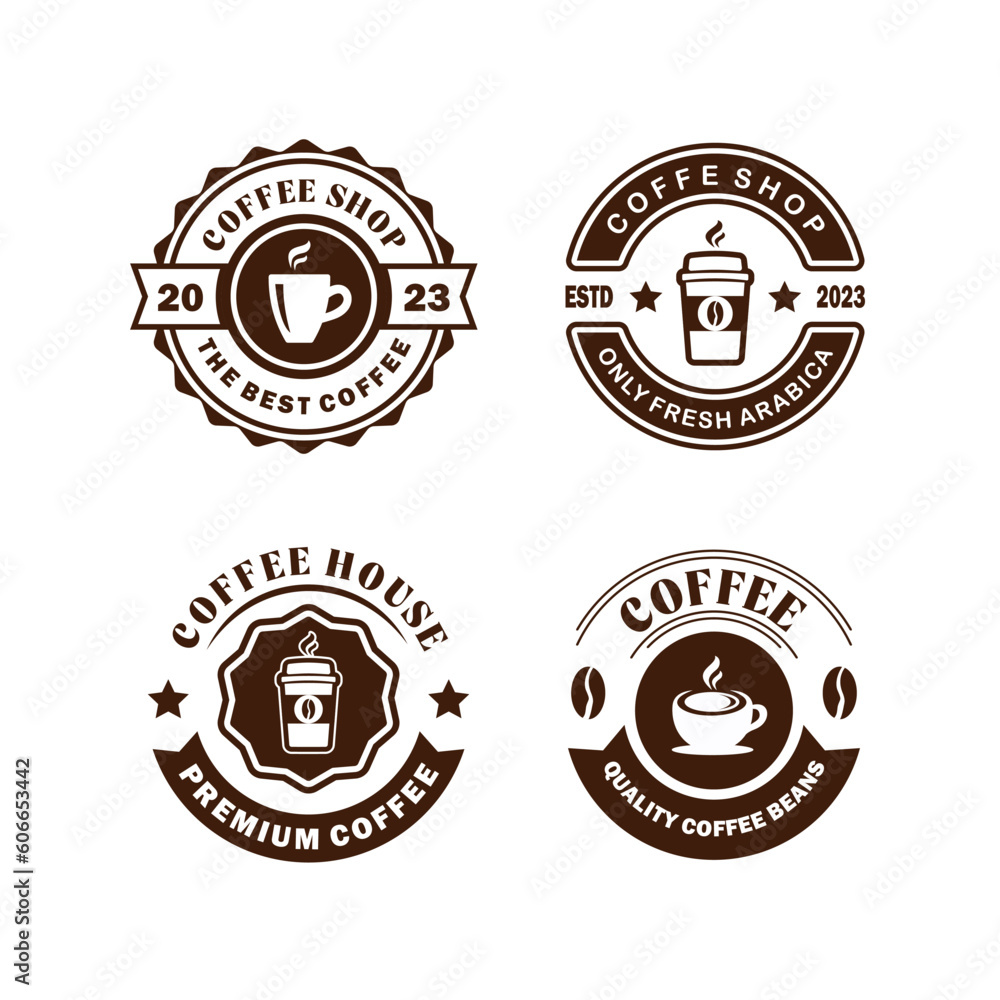 Fototapeta premium Logo coffee shop retro template collection design