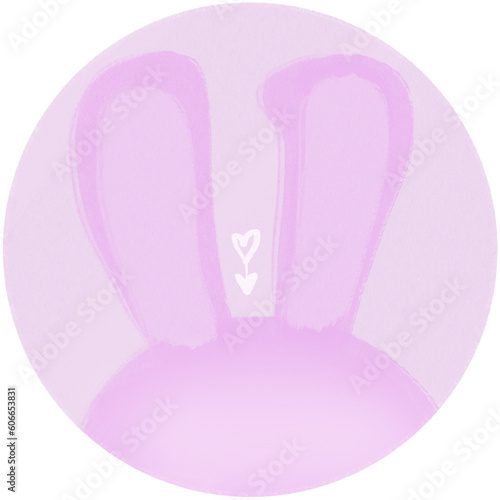 Head rabbit pink circle
