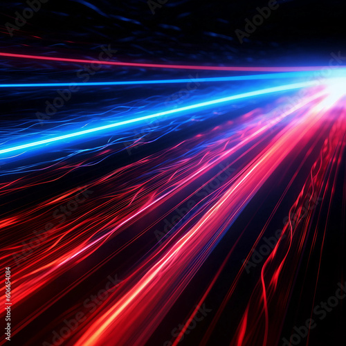 abstract red and blue neon lights background  photo