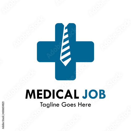 Medical job design logo template illustration. there are cross medical with tie. suitable for healthy