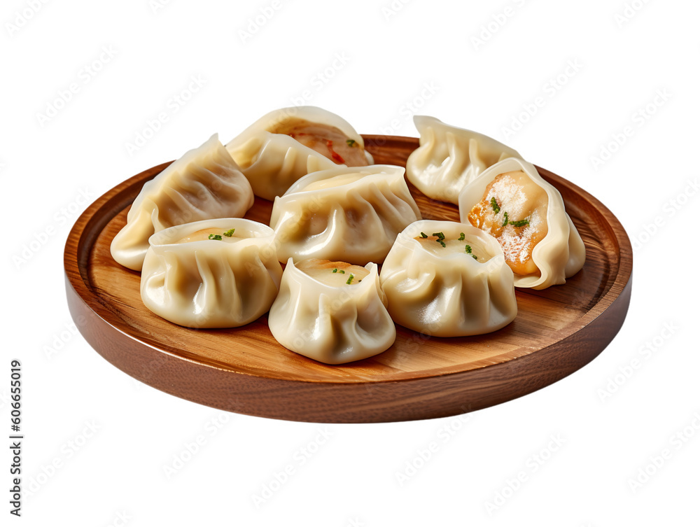khinkali on a transparent background. PNG. Generated AI. khinkali on a transparent background. PNG. Generated AI.