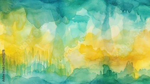 Abstract watercolor background with gold glitter, generate ai