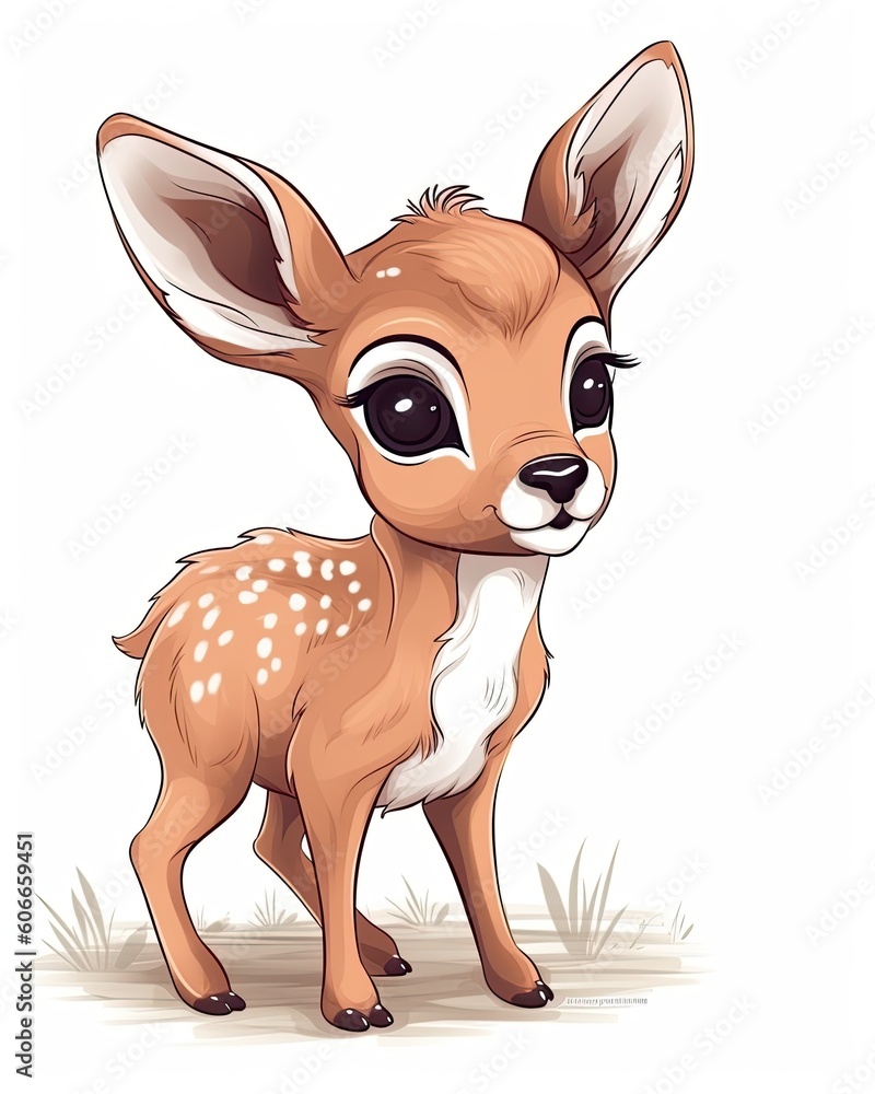 Deer cub illustration set for kids. Cute fawn standing bundle design on white backgrounds. Beautiful baby deer smiling cartoon illustration with cute eyes. Fawn bundle design. AI generated. Deer cub illustration set for kids. Cute fawn standing bundle design on white backgrounds. Beautiful baby deer smiling cartoon illustration with cute eyes. Fawn bundle design. AI generated.