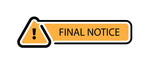 Final Notice sign on white background