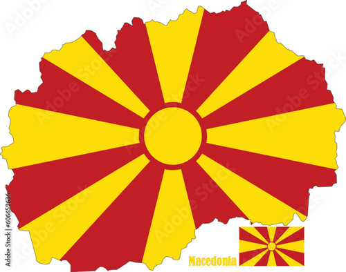 Macedonia Map and Flag