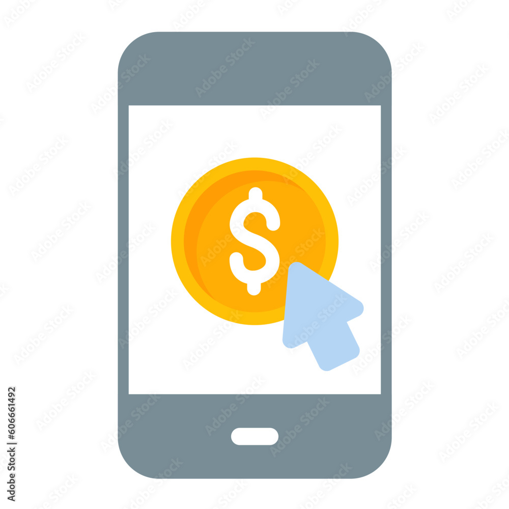 Cost Per Click Flat Icon Cost Per Click Flat Icon