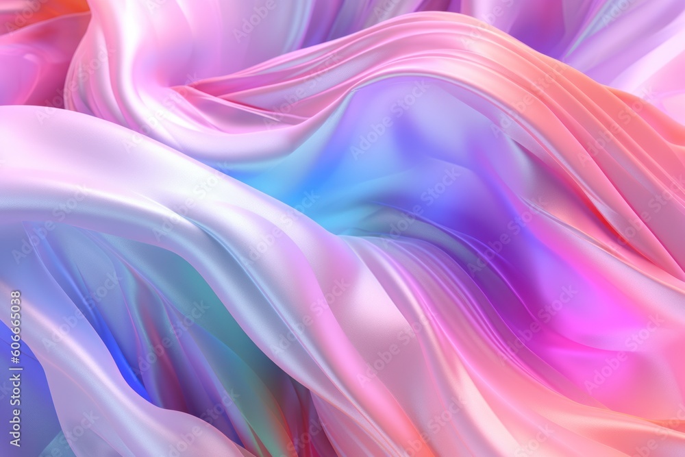 Fototapeta premium abstract digital background with flowing folded multicolored surface, ai tools generated image