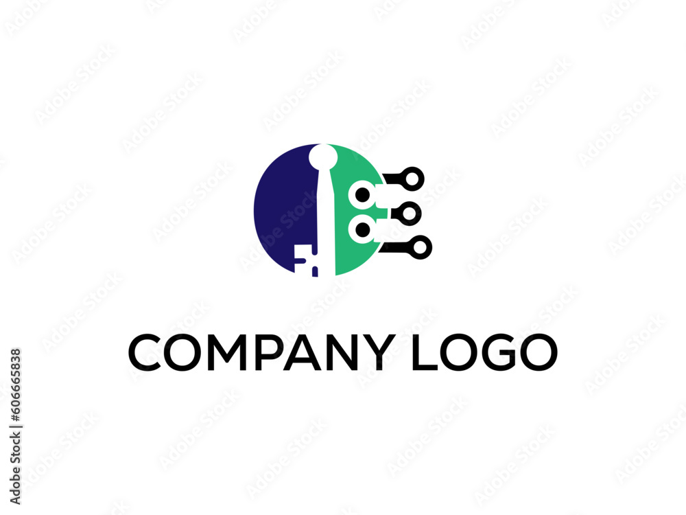 Fototapeta premium Vector abstract logo and branding lock key logo design templates in trendy linear minimal style. Perfect logo for business related to industry. creative logo design vector template.
