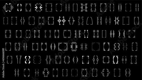 Set Black Simple Line Collection Different Doodle Brackets, Parentheses, Braces Elements Vector Design Style Sketch Isolated Illustration For Banner