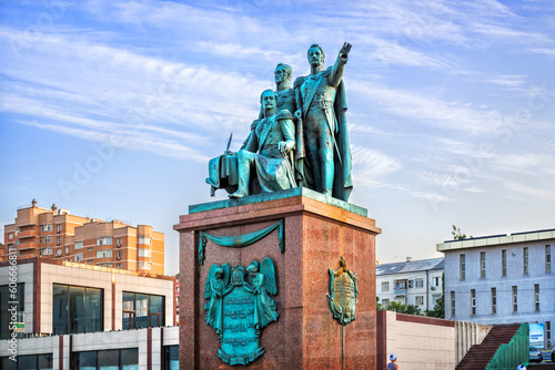 Founders of Novorossiysk, Black Sea, port, Krasnodar Territory, Novorossiysk. Inscription: The founders of the city - Raevsky, Lazarev, Serebryakov photo
