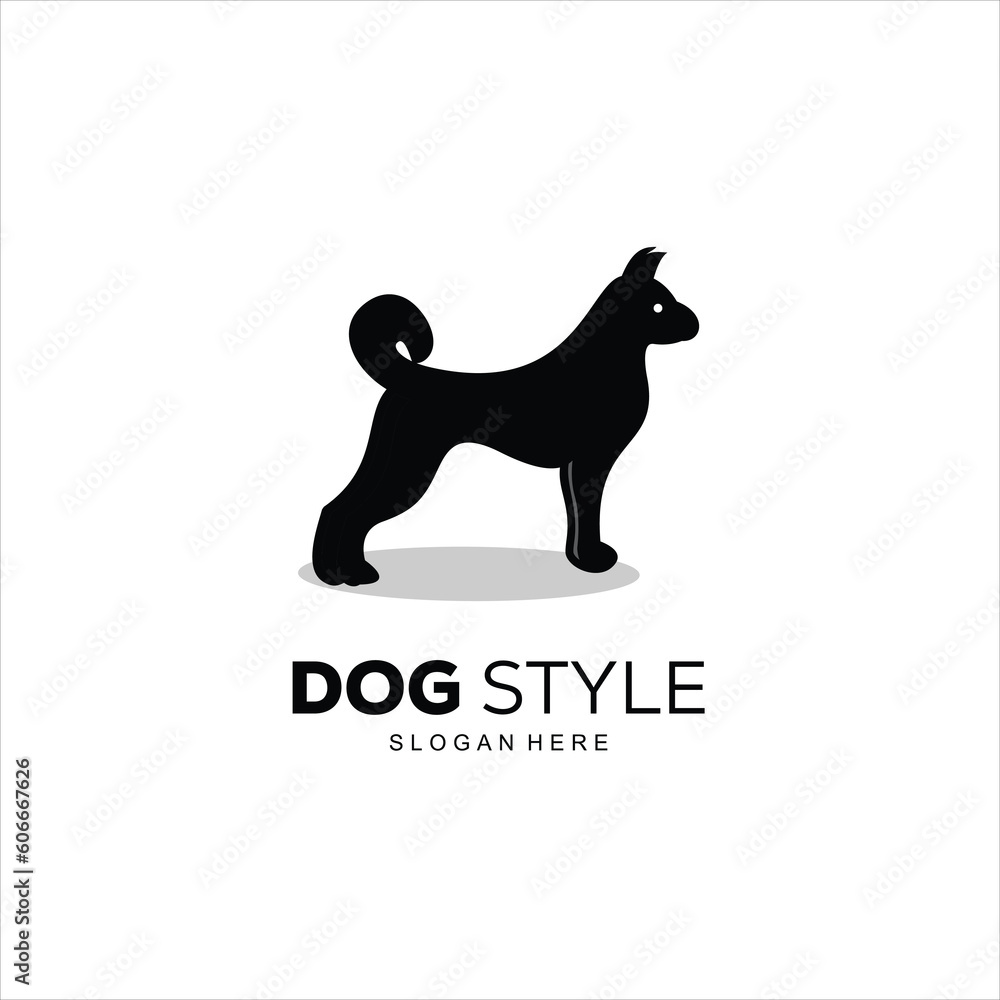 silhouette dog style design logo illustration