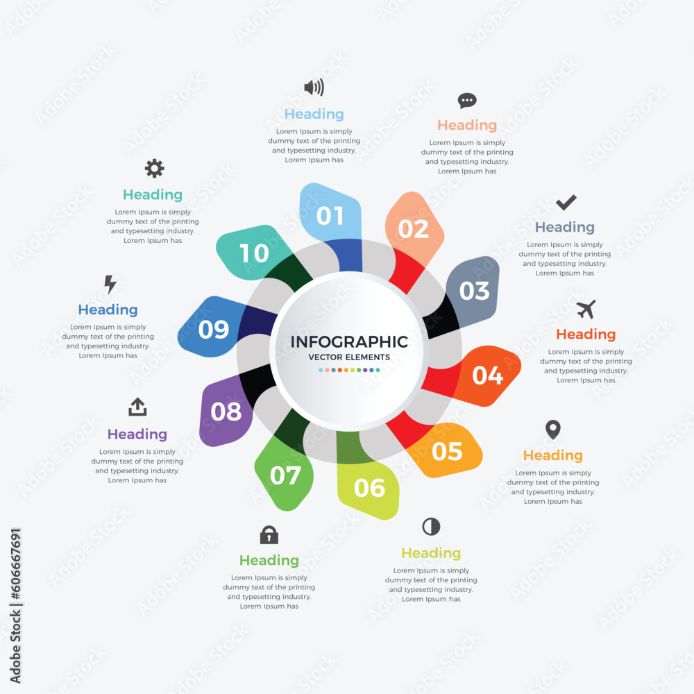 Naklejka premium Infographics business step success vector design template. Vector elements for infographic circle design with icons