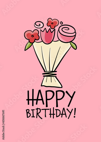 Birthday card design. Greeting card template. Holiday party. Anniversary post...