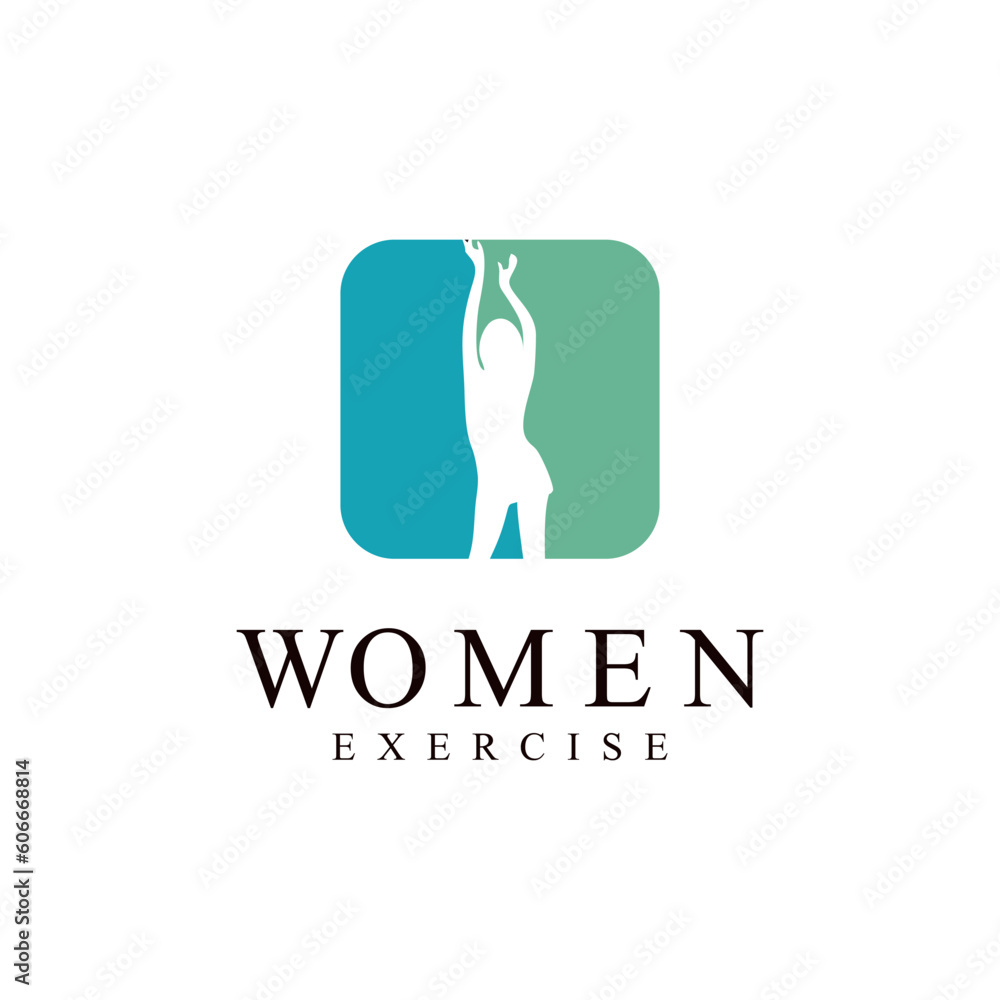 Colorful Silhouette Woman Activity, Success, Empowered and Health logo design Colorful Silhouette Woman Activity, Success, Empowered and Health logo design