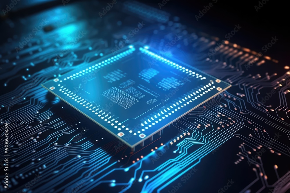 Fantastic CPU of the future background. Generative AI Fantastic CPU of the future background. Generative AI
