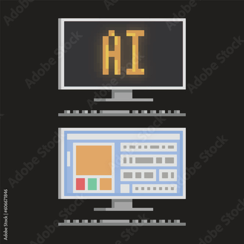 Editable Vector Illustration of Computer