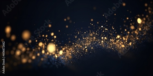Fototapeta Abstract dark blue and gold particle backdrop