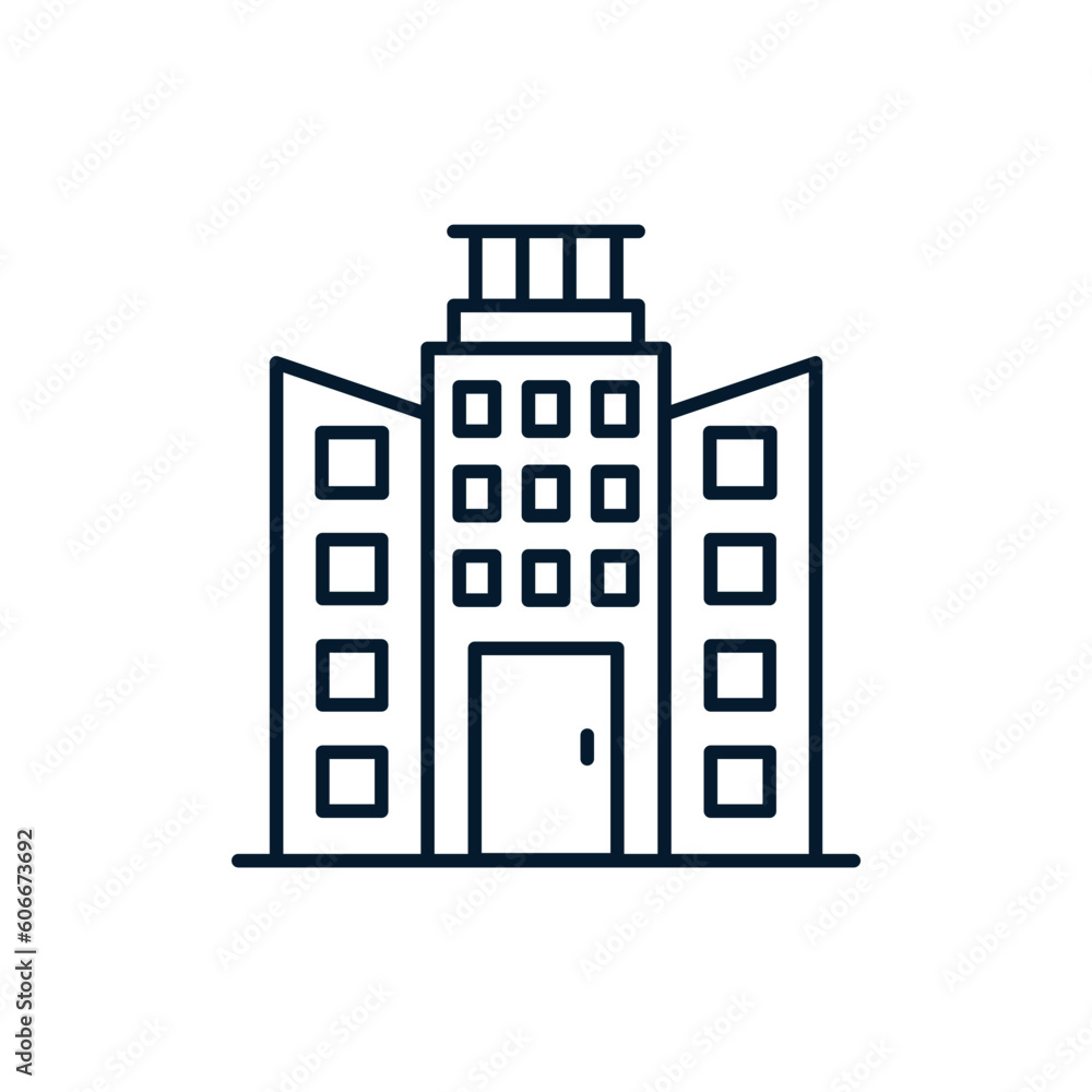 The concept of the building of the town hall. Vector icon isolated on white background. The concept of the building of the town hall. Vector icon isolated on white background.