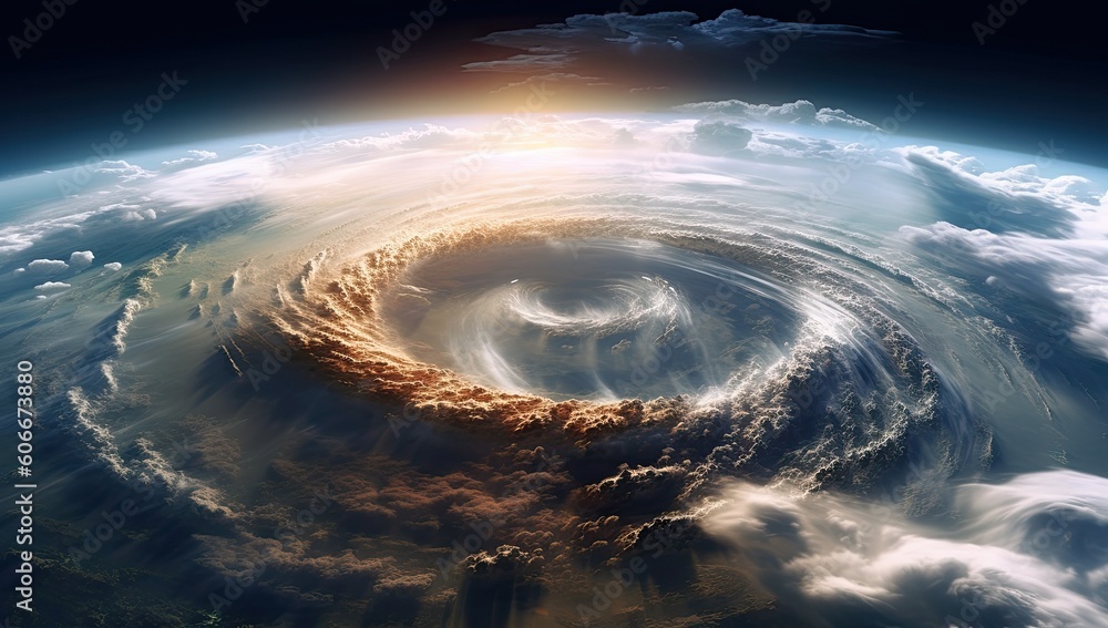 Experience Cloudy Image of Hurricane Sky in Space Art Style with Fisheye Lens Topographic Photography Aerial View AIcreation Experience Cloudy Image of Hurricane Sky in Space Art Style with Fisheye Lens Topographic Photography Aerial View AIcreation