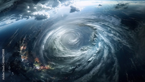 Cloudy Image Hurricane Sky Space Art Fisheye Lens Topographic Photography Aerial Photography AIcreation.