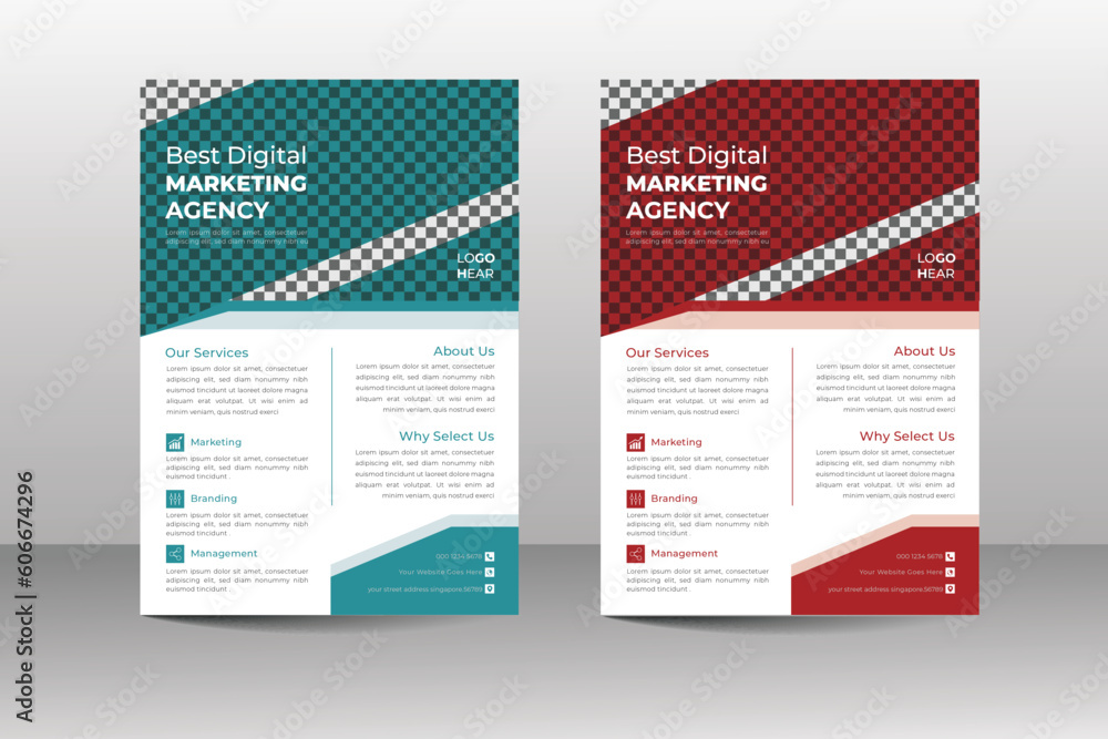 Obraz premium Modern creative professional corporate and business flyer design layout template