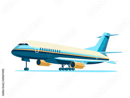 AI generated: airplane vector drawing isolated white background air plane flight fly to destination aeroplane travel in sky airline trip aircraft transport seat ticket reservation concept cartoon obje