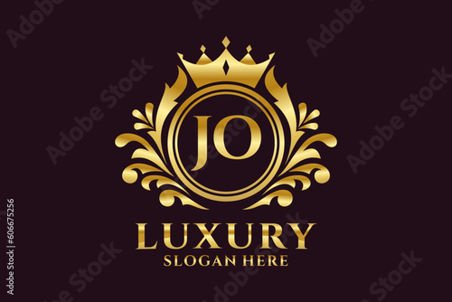 Initial JO Letter Royal Luxury Logo template in vector art for luxurious branding projects and other vector illustration.