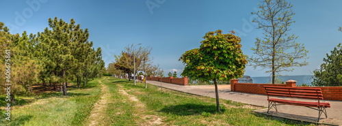 Seaside or Primorsky park in Chernomorsk, Ukraine photo