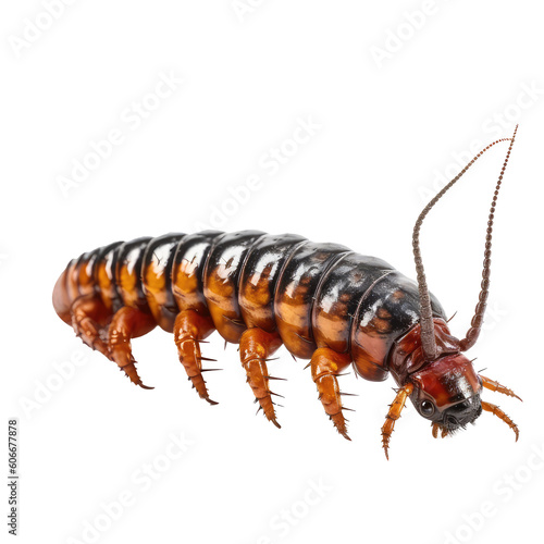 centipede on a transparant background, PNG, Generative Ai