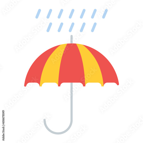 Umbrella with Rain Drops Icon