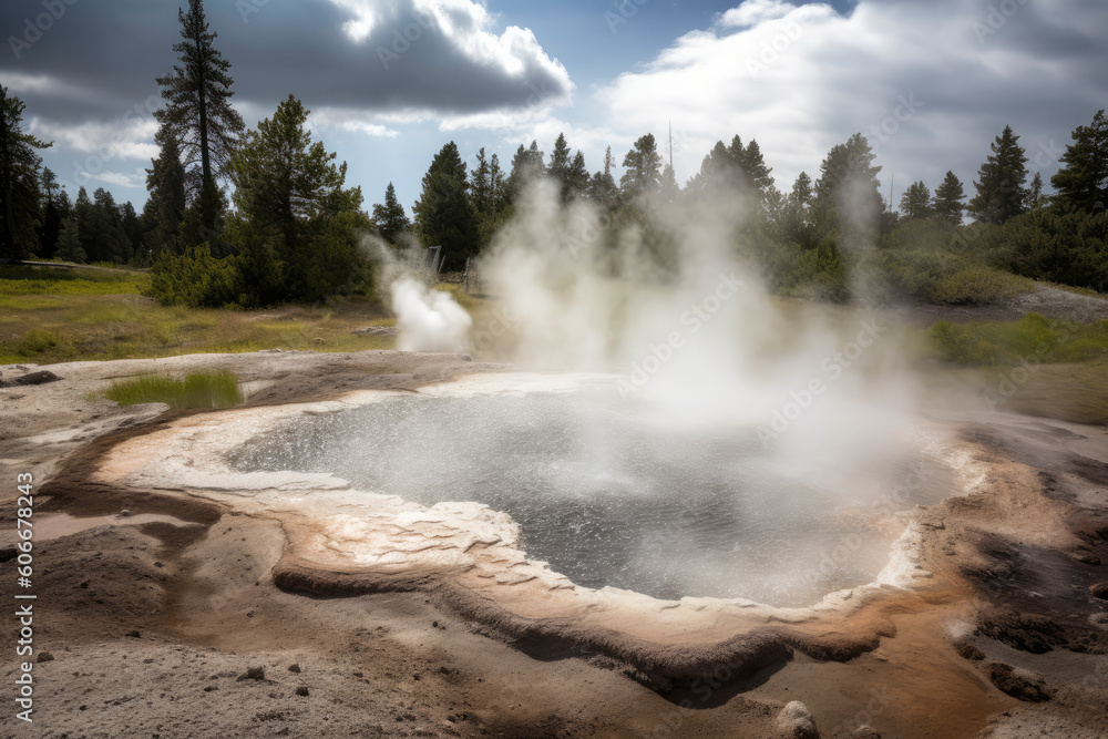 Eruption of a volcanic geyser. Eruption of a volcanic geyser.