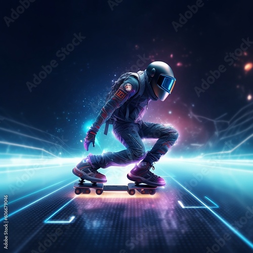 skateboard cyberpunk style © Azlan