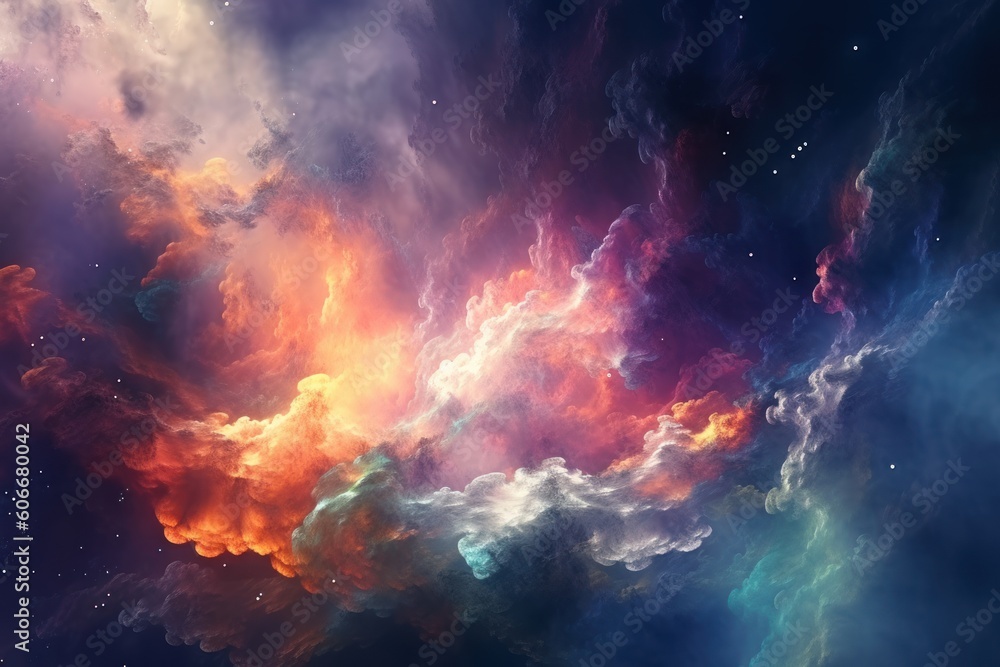 abstract digital background with multicolored nebula in deep space, ai tools generated image abstract digital background with multicolored nebula in deep space, ai tools generated image