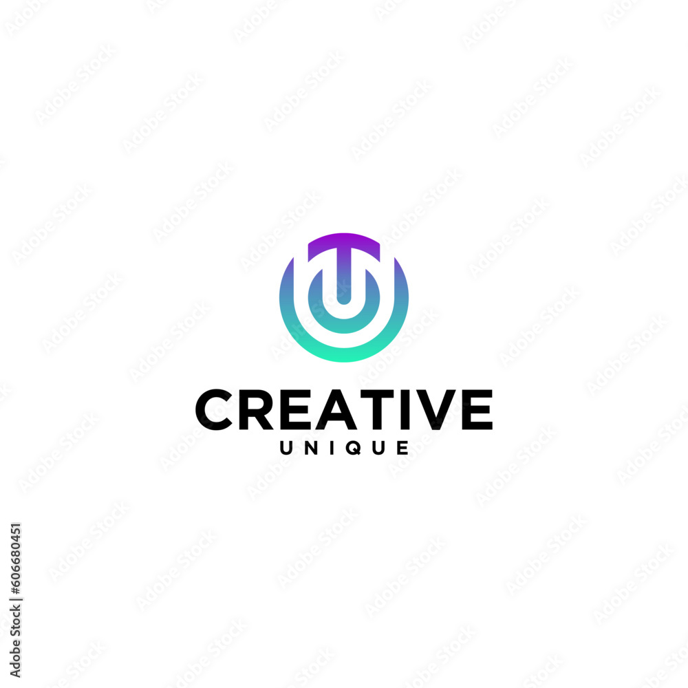 icon logo design letter TU unique