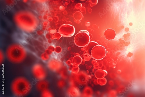 Red blood cells medical design. Medical science background. Generative Ai