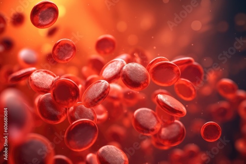 Fototapete Red blood cells medical design