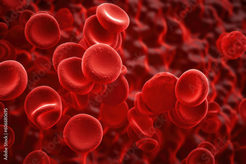 Red blood cells medical design. Medical science background. Generative Ai