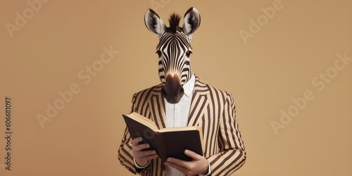 "Striped Elegance: The Suited Zebra" | Background Design | Generative AI Artwork