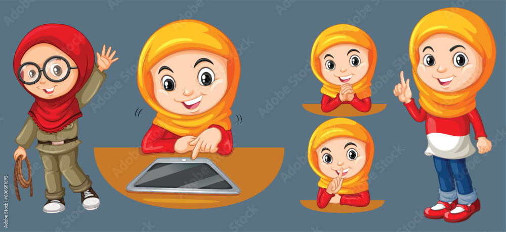 Muslim kids in ranger costume vector By The Greatest Graphics Muslim kids in ranger costume vector By The Greatest Graphics