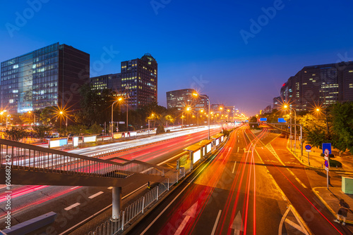 The night view of the city landscape in Beijing