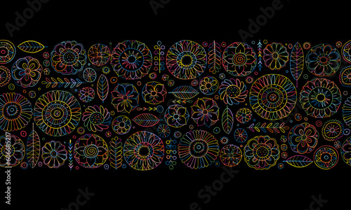 Fairy floral mandala background. Magic garden art. Seamless pattern for your ...