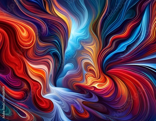 swirling colors background illustration, opening colorful heaven, spirals and flashes, generative AI photo