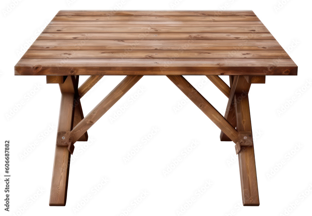 Wooden table isolated. Generative AI.