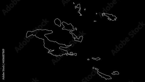 Milne Bay province map of Papua New Guinea outline animation photo