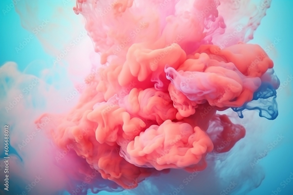 Abstract Colorful Pink Cloud Background, Generative Ai.