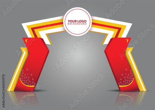 exhibition stand Gate entrance vector with for mock up event display, arch design
