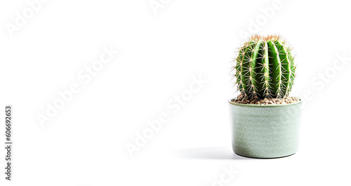 Ai generative. cactus in a pot on white