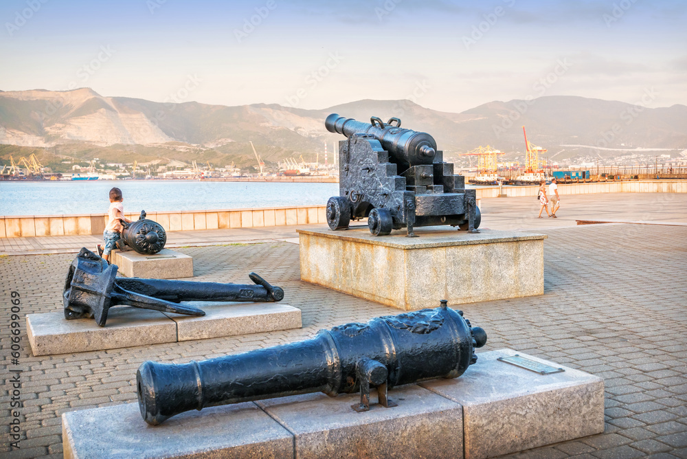 Ancient cannons, Black sea, port, Krasnodar region, Novorossiysk