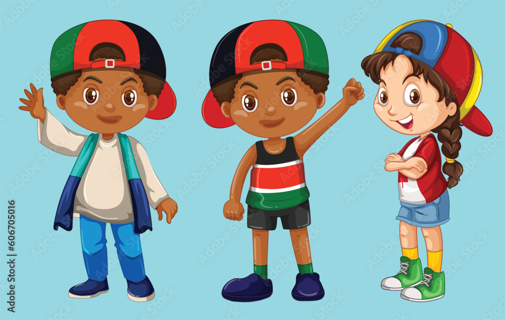 Vector set of children from different countries Vector set of children from different countries